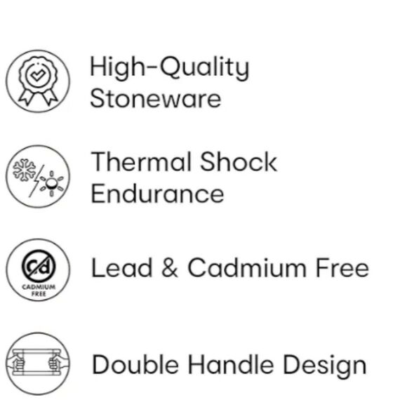 stoneware Square grey Marled glazed Baking Dish - Picture 7 of 7